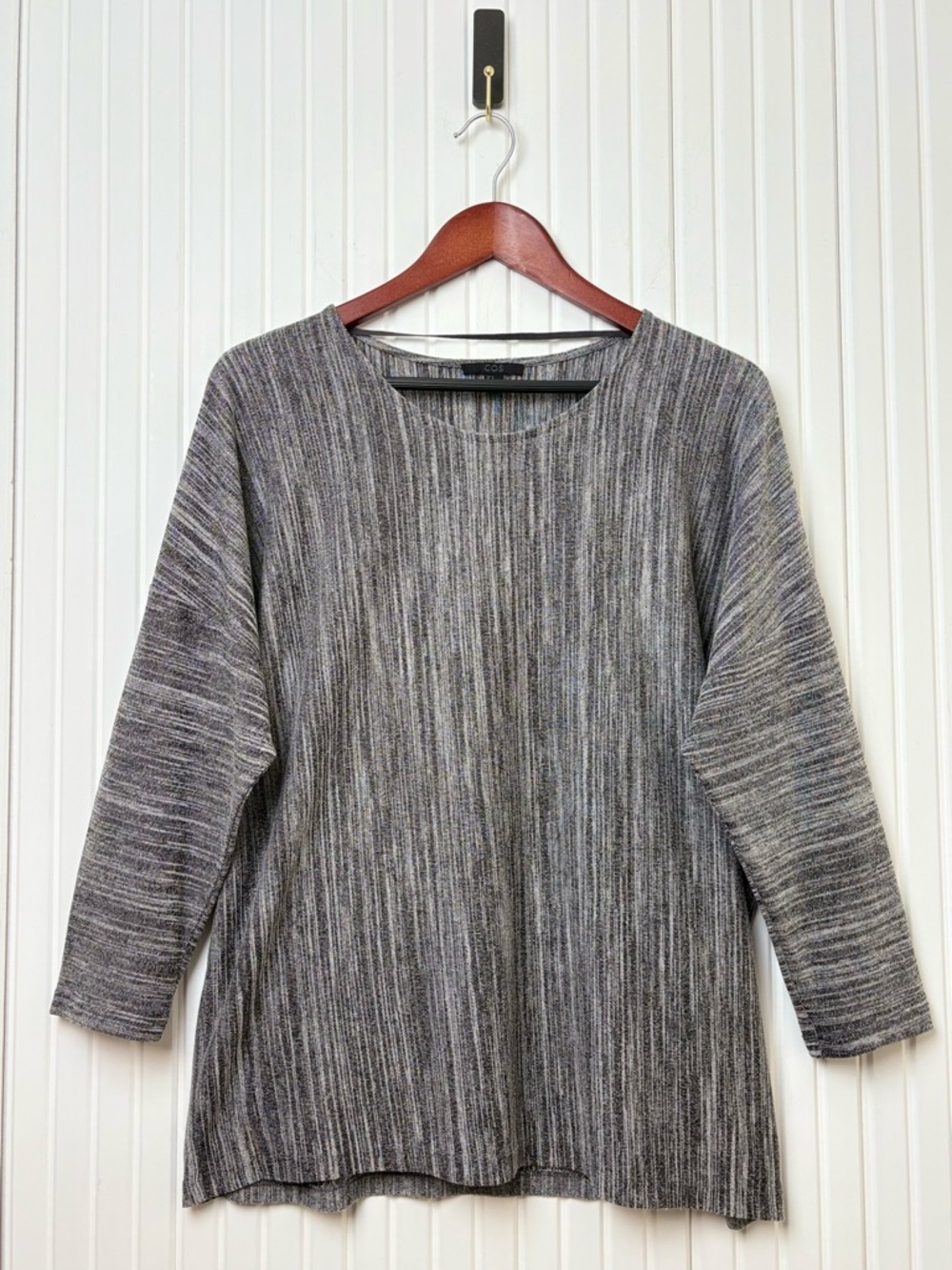 COS Long Sleeve Shirt Oversized Striped Size M Staple Minimalist Timeless